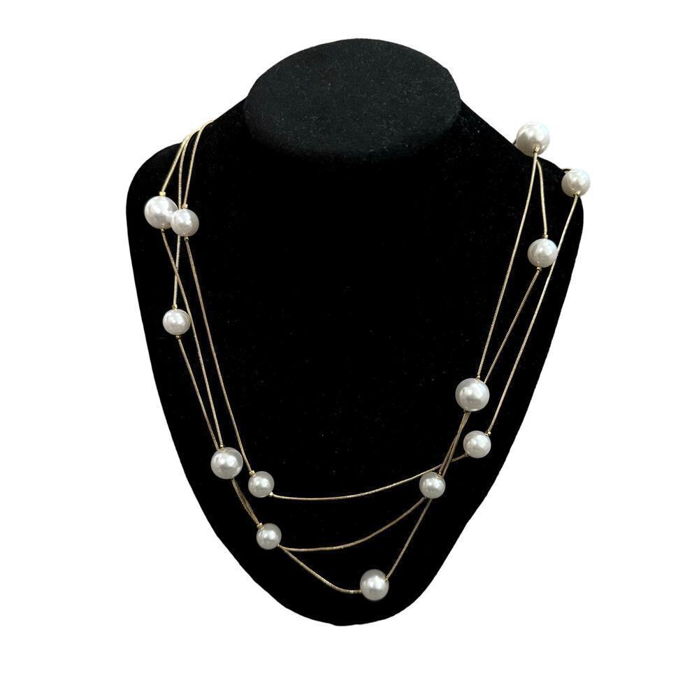 Nadine West Layered Pearl Necklace In Gold 15$